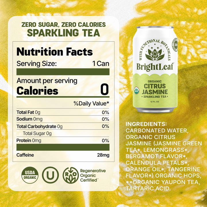 Sparkling Citrus Jasmine Tea - Focus & Mood